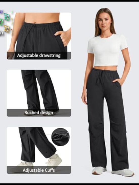 Hiking Pants Water Resistant Quick Dry Lightweight Parachute Design Casual - Picture 2 of 7